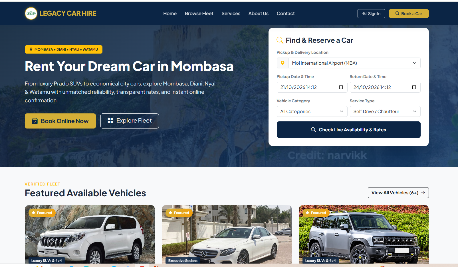 Car Hire & Rental Management System screenshot 1