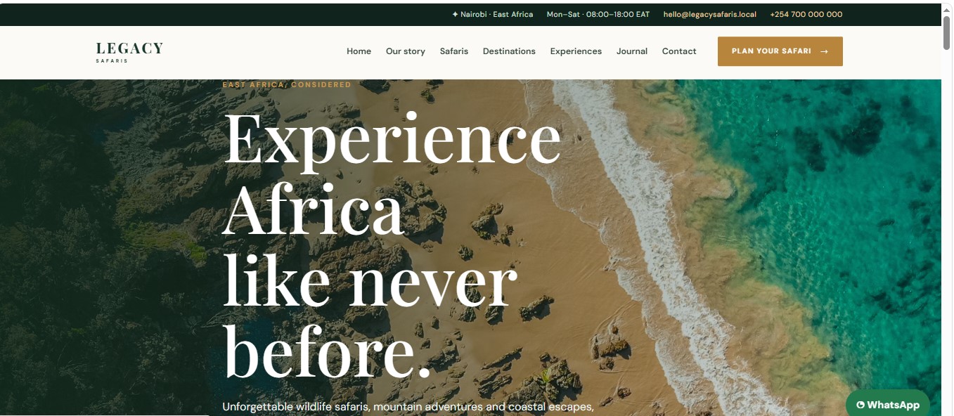 Safari & Tour Operator Management System screenshot 2
